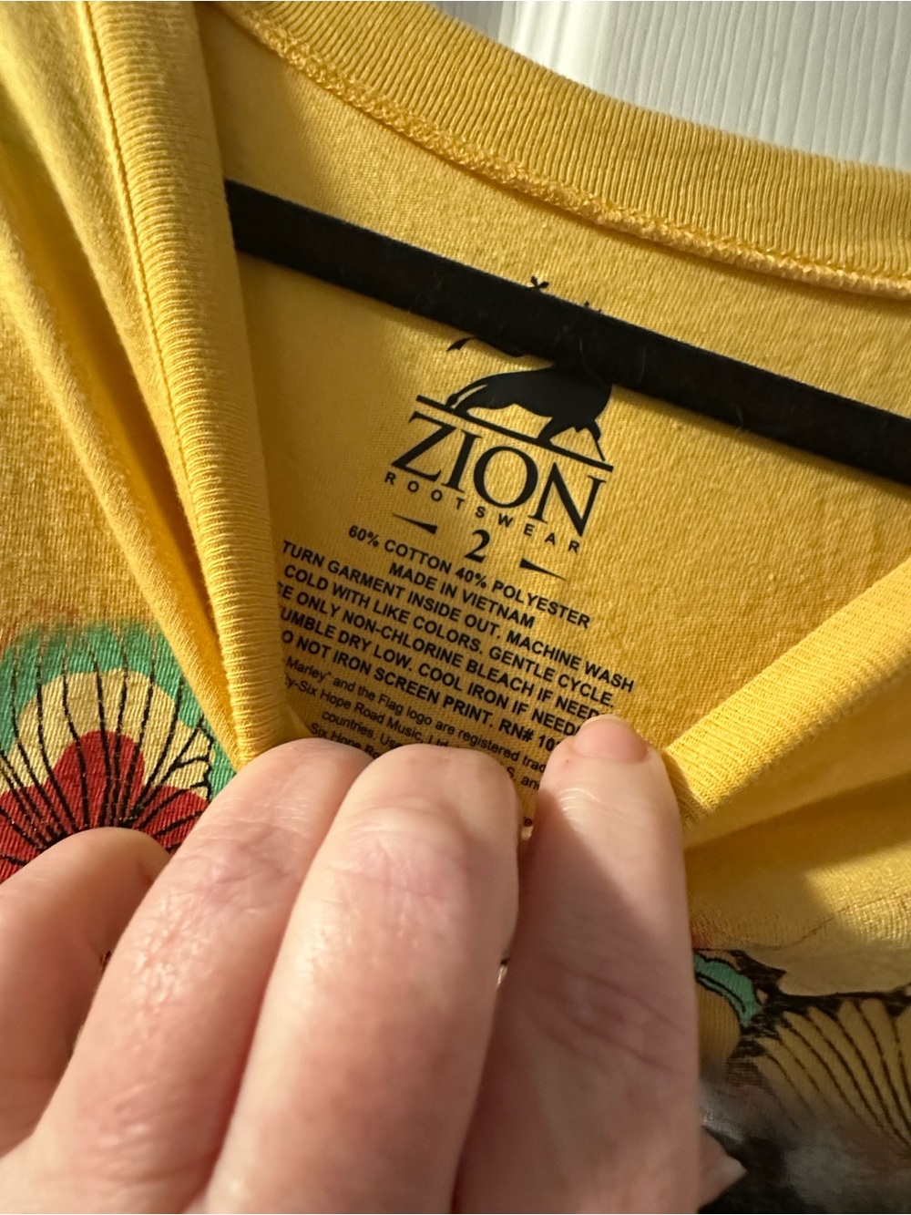 Torrid Zion NWOT Yellow Graphic Bob Marley T‑Shirt with Floral Accent - Picture 3 of 3